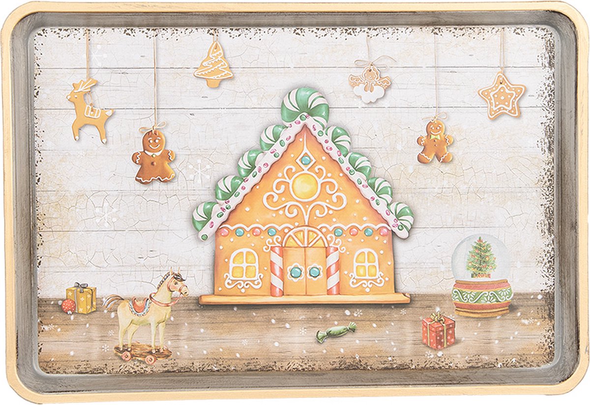 Clayre & Eef Dienblad 32x22x2 cm Bruin Melamine Kerst