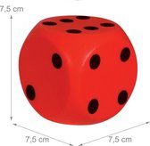 Dobbelsteen 7.5 x 7.5 cm van stevig eva schuim - Rood