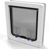 Cat Mate Kattenluik - Groot Kattenluik met 4-standen vergrendeling - 25,2 cm x 23,5 cm - UPVC/Metalen Deur, Muur, Houten Deur - Wit 221W