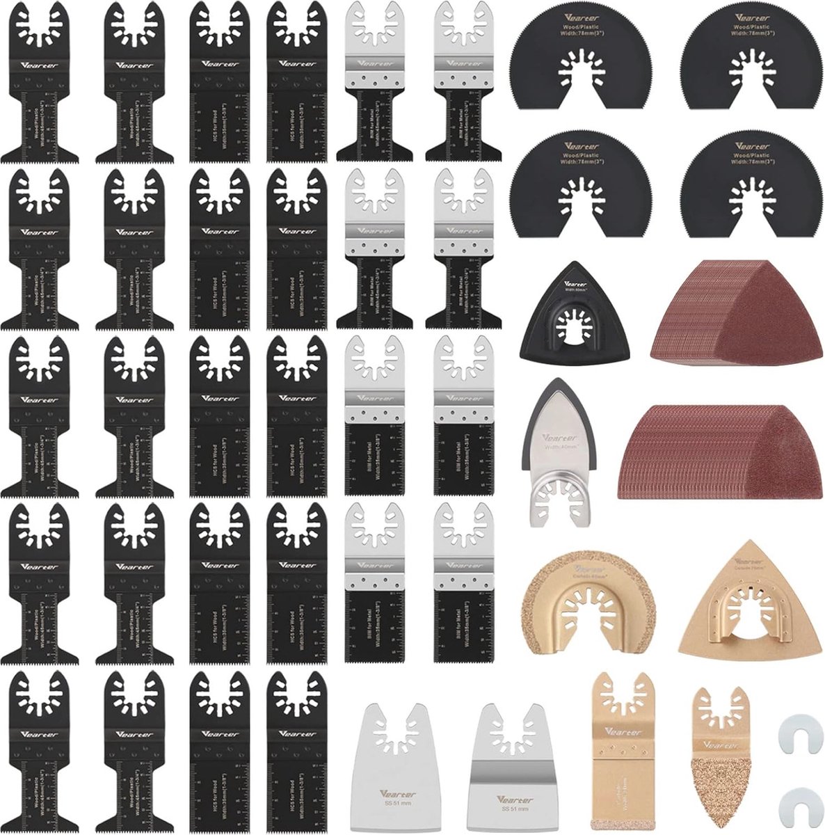 100-delige multitool zaagbladen en accessoires voor hout, metaal en tegels