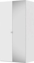 Saskia kledingkast B 1 spiegeldeur + 1 deur wit.