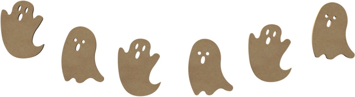 Gomille Halloween slinger spookjes MDF knutselset decoratie.
