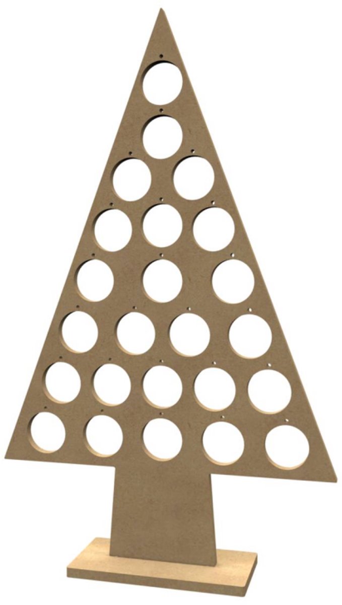 Gomille MDF figuur kerstboom 58 cm knutseldecoratie.