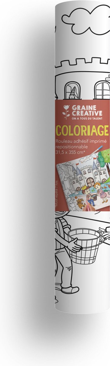 Graine Creative zelfklevende kleurposter rol 31,5x355 cm voor kinderen.
