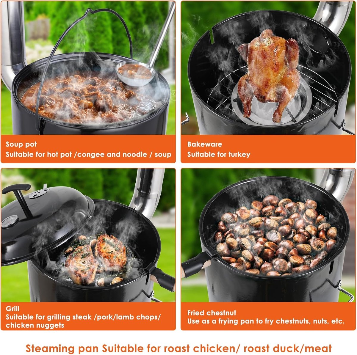Goulashkanon Outdoor Goulashkanon 21 Liter - Hongaarse Ketel Met Grillfunctie, Geëmailleerd, Voor Outdoor Koken Hongaarse Goulashketel Met Grill