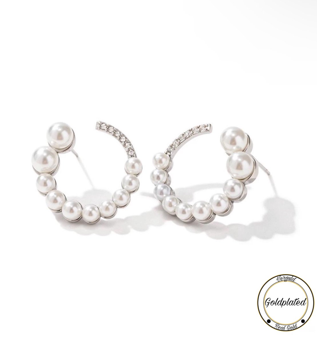 Soraro Bubble Zirkonia Earrings | Zilverkleurig | Goldplated | Parel | Zirkonia | Dames Oorbellen | Elegante Oorbellen | Cadeau Voor Haar | Verjaardag Cadeau |