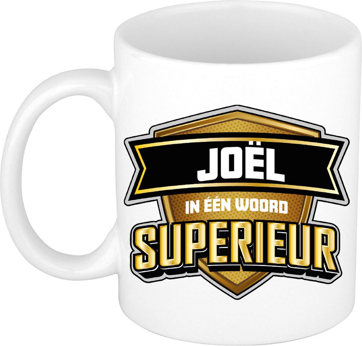 Bellatio Decorations Naam mok Jo?l - wit - Superieur - keramiek - 300 ml - collega beker - cadeau