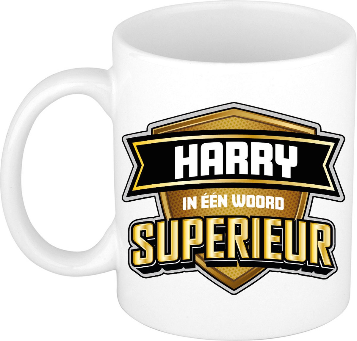 Bellatio Decorations Naam mok Harry - wit - Superieur - keramiek - 300 ml - collega beker - cadeau