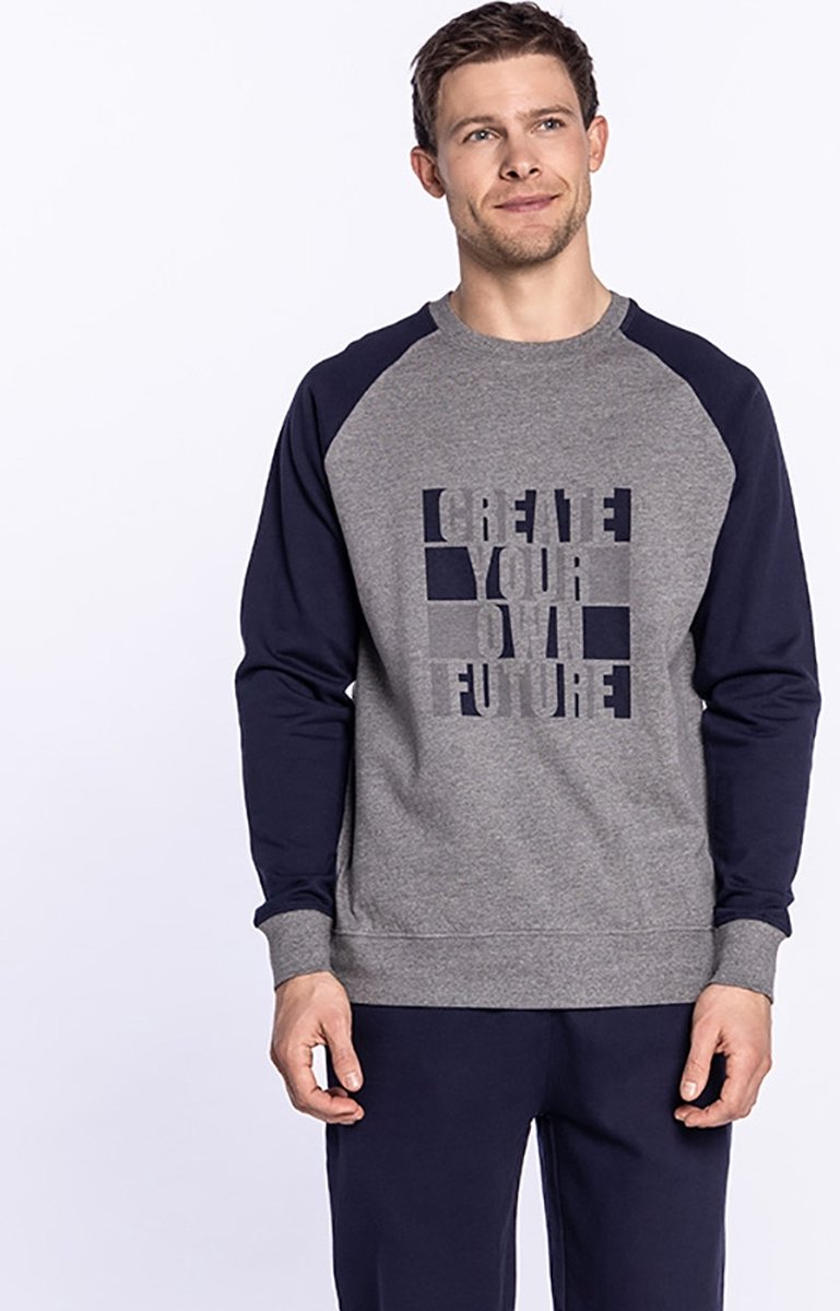 Punto Blanco Warme Heren Pyjama Geborsteld Katoen Lange Mouw Lange Broek Snowy 34641-70 100 S