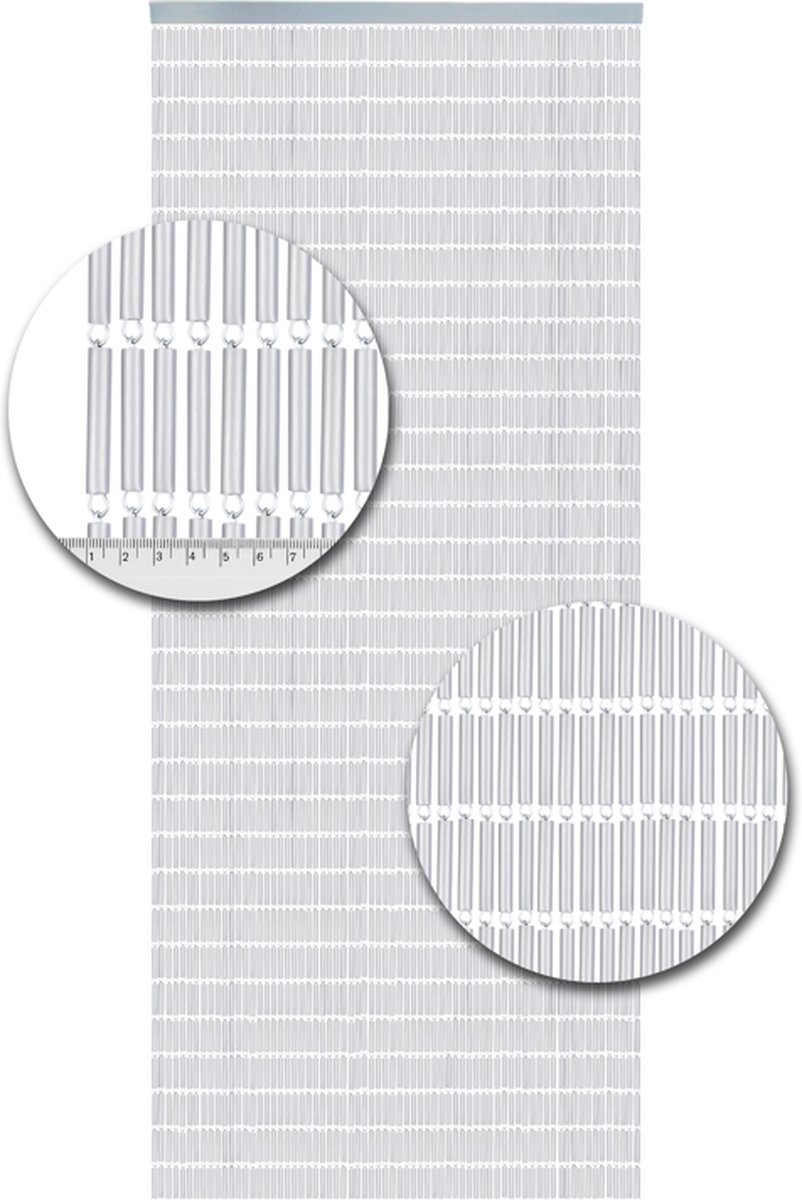 vliegengordijnenexpert hulzengordijn kant en klaar 100x232 cm wit nauwsluitend -Horgordijn