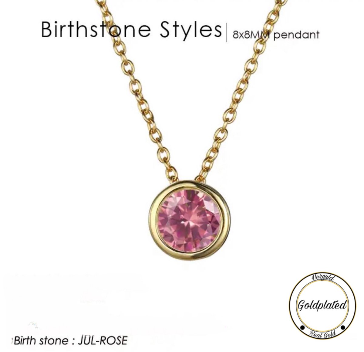 Soraro Birthstone Ketting | Juli | Goudkleurig | Ketting voor Haar | Cadeau Voor Haar | Cadeau Voor Vriendin | Verjaardag Cadeau | Moederdag Cadeau | Cadeau Ideeën
