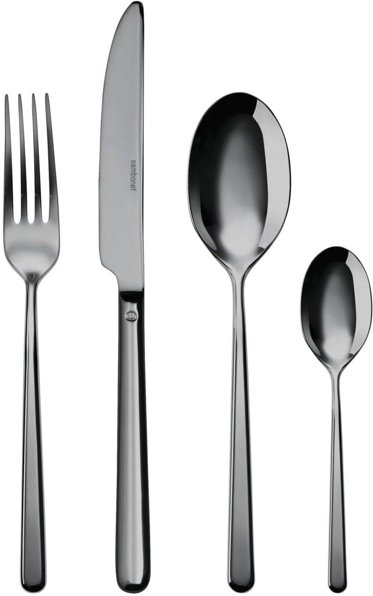 Sambonet Bestekset Linear - Zwart - 24 delig / 6 personen