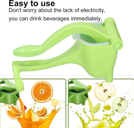 Sapcentrifuge - Fruitpers - Citruspers - Handmatige Citruspers - Handmatige Fruitpers - Eenvoudig Handmatig Handontwerp - Limoenpers - Voor Citroenen, Limoenen En Sinaasappels - Voor Keuken, Bar - Groen - 1 Stuk — afbeelding 3