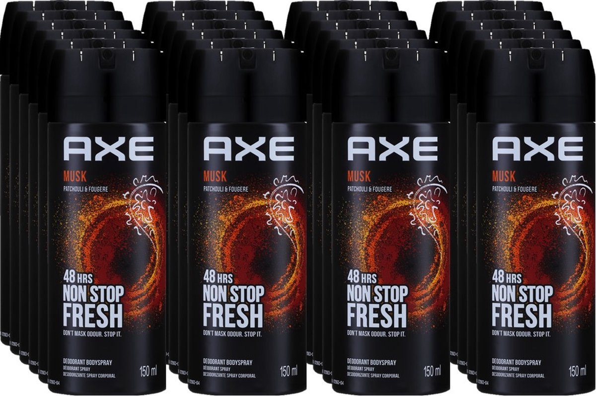 Goedkoopste Axe Musk (Nieuw) Deospray - 24 x 150 ml - Patchouli & Fougere Scent