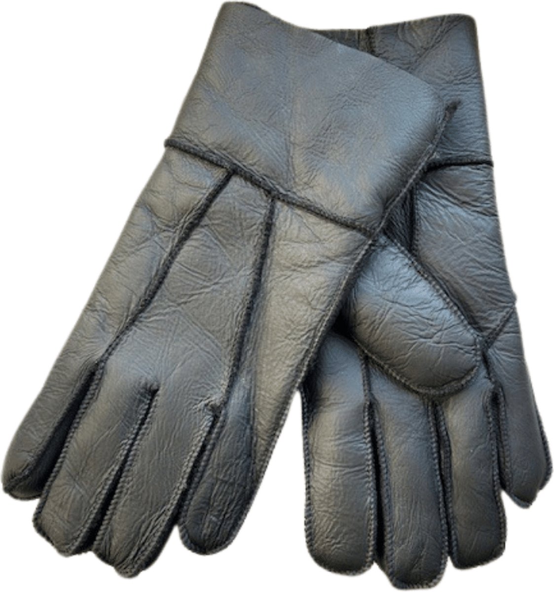 Leren handschoenen heren - Handschoenen heren winter - Lammy - Wol - Winddicht en waterafstotend - Zwart - Maat XL