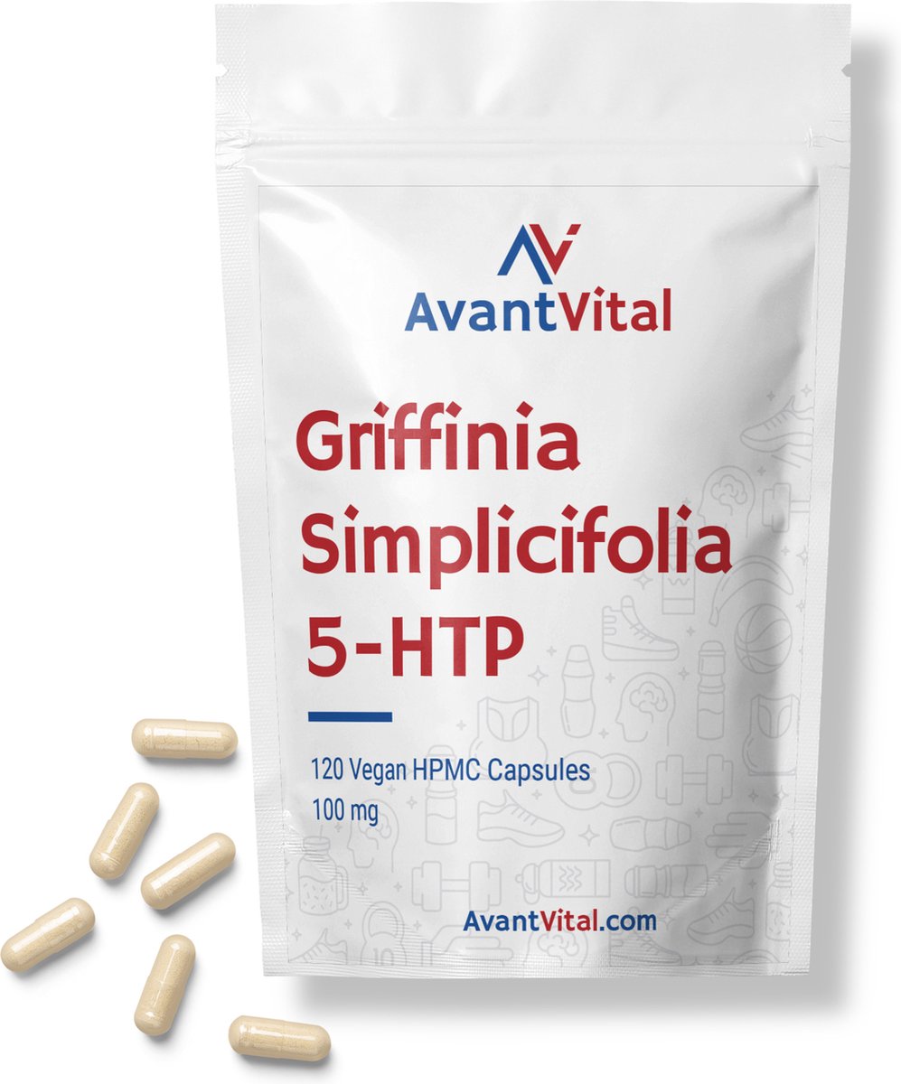 Goedkoopste 5-HTP - Griffonia Simplicifolia - 100 mg - 120 Vegan Capsules - Hoog gestandaardiseerd - AvantVital - Voedingssupplementen