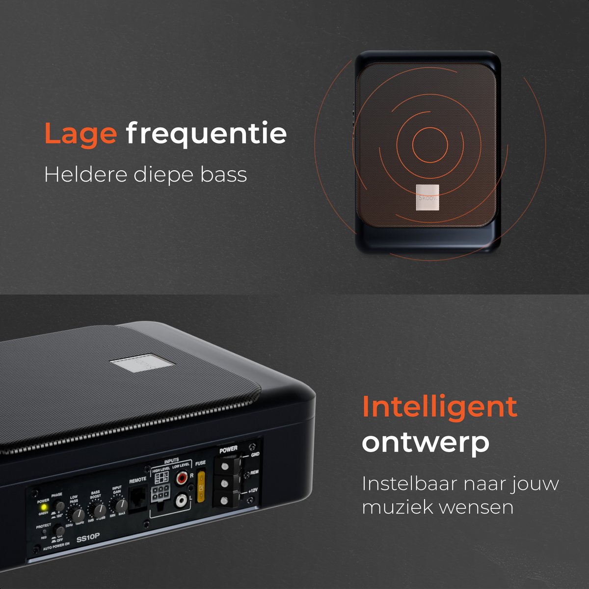 Slimbass Auto Subwoofer Met Ingebouwde Versterker - Afstandsbediening - Speakers - Underseat - Actief - Woofer - Actieve - Zwart - Skoov – foto 4