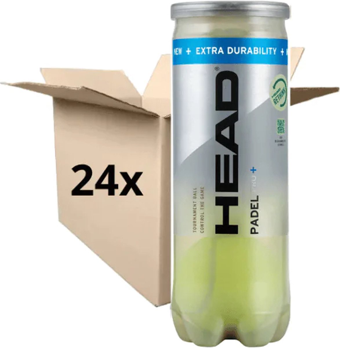 Head Pro + Padel Ballen Doos 24 Kokers Geel