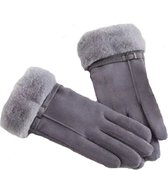 Gants Femme - Embout tactile - Polaire et Simili suédine - Grijs - Taille unique