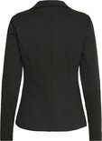 Achterkant van een zwarte damesblazer van Ichi, getailleerd met lange mouwen.