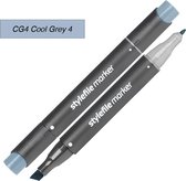 Stylefile Twin Marker - Cool Grey 4 - Deze hoge kwaliteit stift is ideaal voor designers, architecten, graffiti artiesten, cartoonisten, & ontwerp studenten