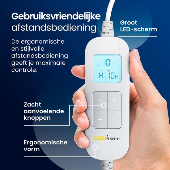Elektrische Deken 130x180 cm - Zachte Flanellen Verwarmingsdeken met 4 Warmtestanden, Automatische Uitschakeling (10u), Snelle Verwarming. Machinewasbaar. Geschikt voor Kantoor, Bed en als Cadeau