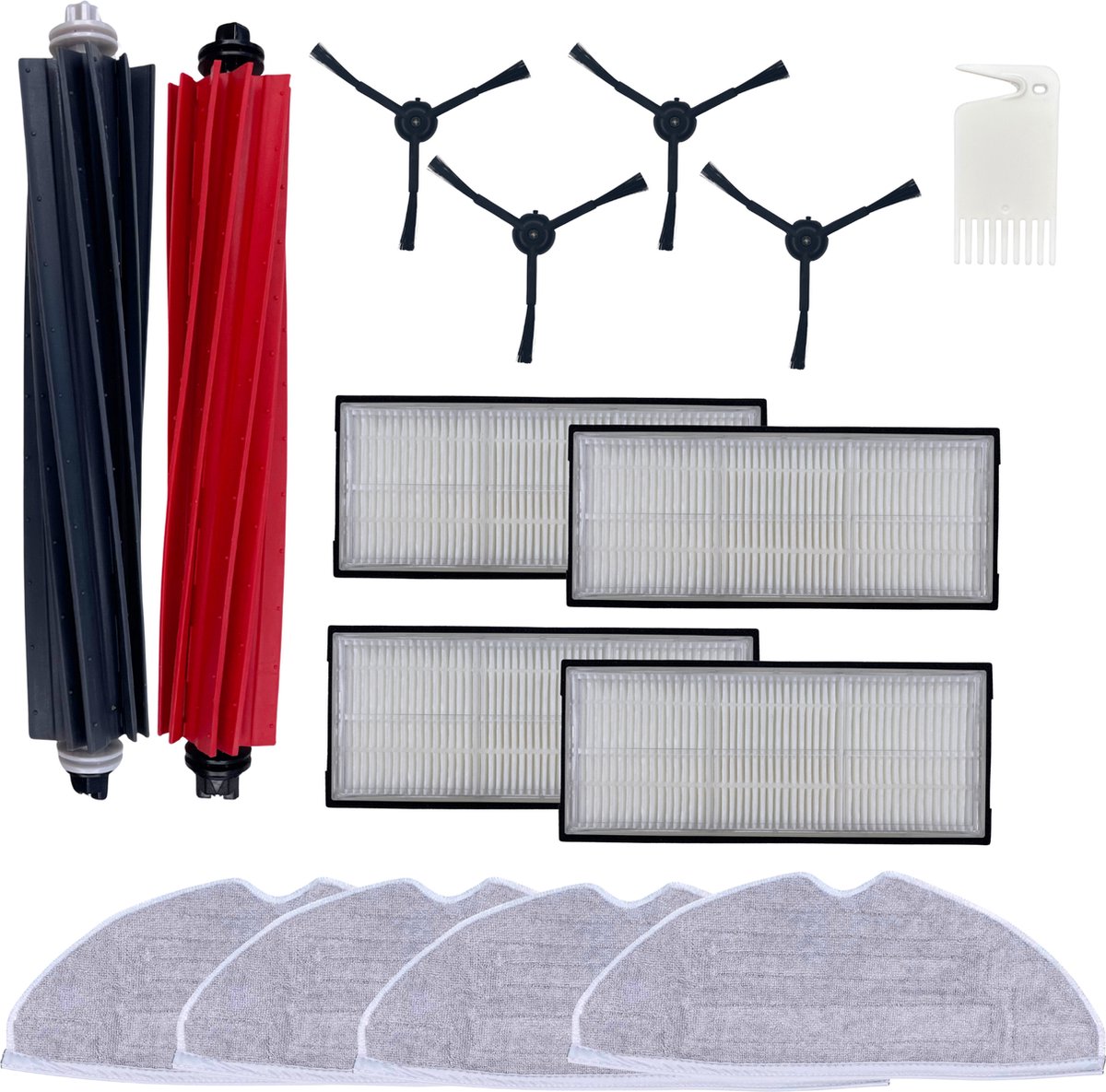 Accessoirespakket voor Roborock S8/Roborock S8 Plus - Filter/Dweil/Zijborstel/Afzuigrol