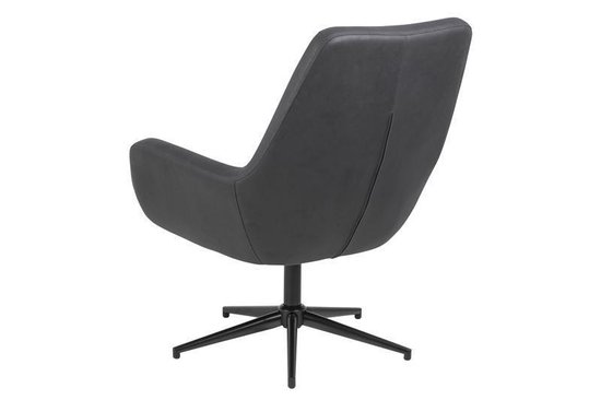Veeg neef kleuring Riga fauteuil met draaivoet stof zwart. | bol.com