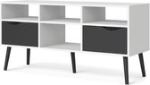 Napoli TV-meubel met 2 lades en 4 open vakken zwart/wit.