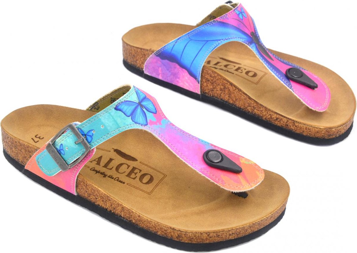 GOBY Blue Butterfly Sandalen Slippers Hoge kwaliteit Handmade