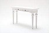 Provence sidetable met 2 lades, in wit.