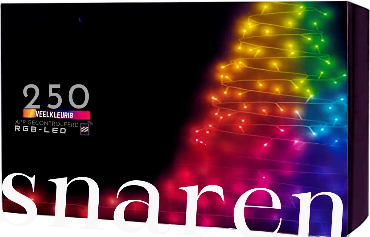 App-Gecontroleerde Lichtslinger (20M) Met 250 Meerkleurige RGB LED's – Zwarte Kabel - Binnen En Buiten LED-Verlichting - Generatie II