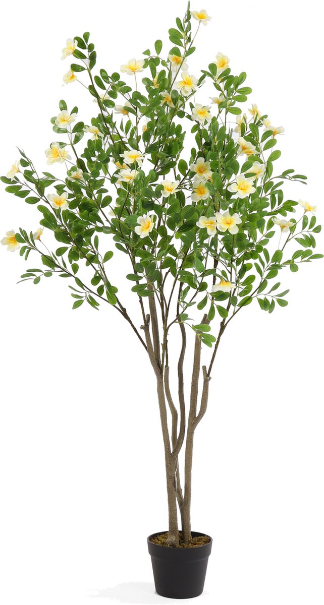 Kunstpalm Kunst Bloemplant Odense | 140cm - Namaak bloemplant - Kunstplanten voor binnen - Kunstplant Bloem Geel