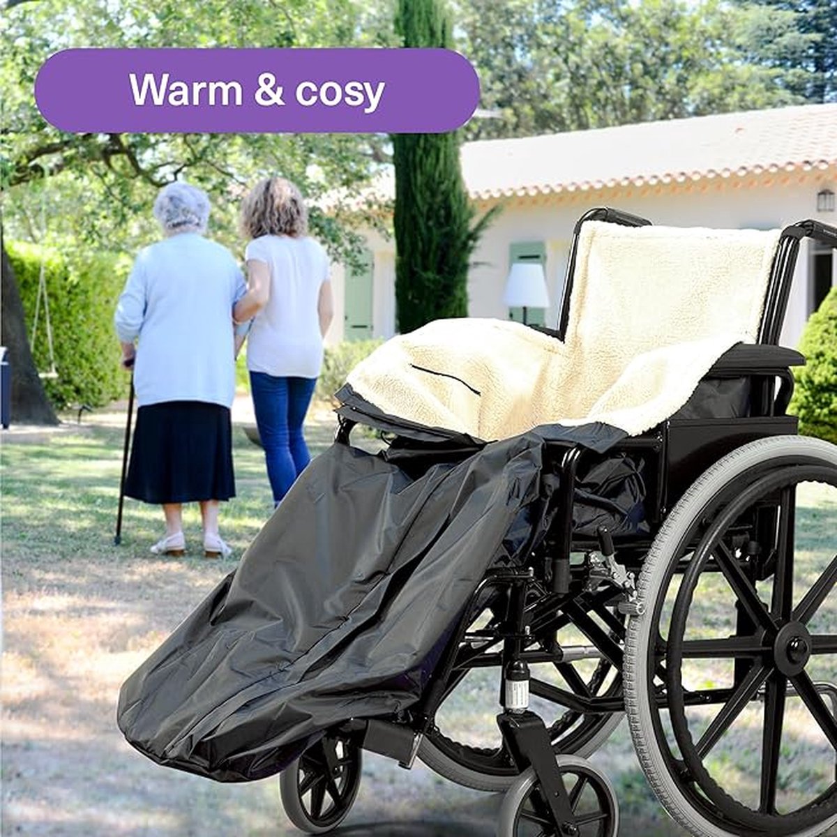 Goedkoopste rolstoelhoes, dikke warme rolstoel fleece wikkeldeken accessoires voor de oudere patient 39D x 39W x 97H centimetres