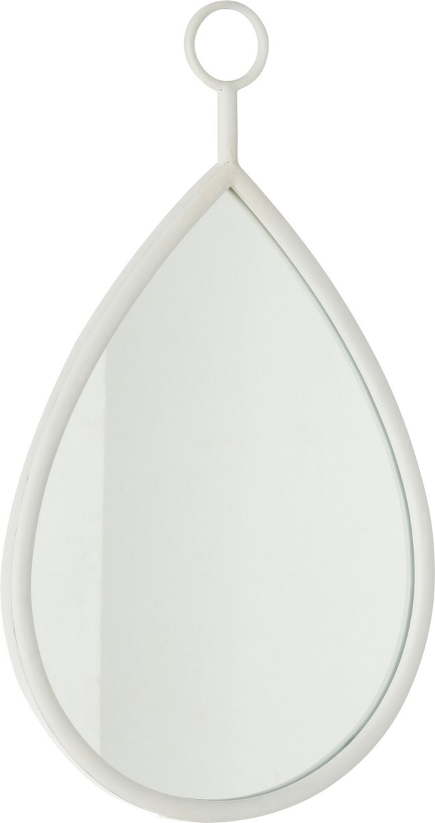 J-Line spiegel Drop - glas - wit - small - 30.5 x 53.5 cm