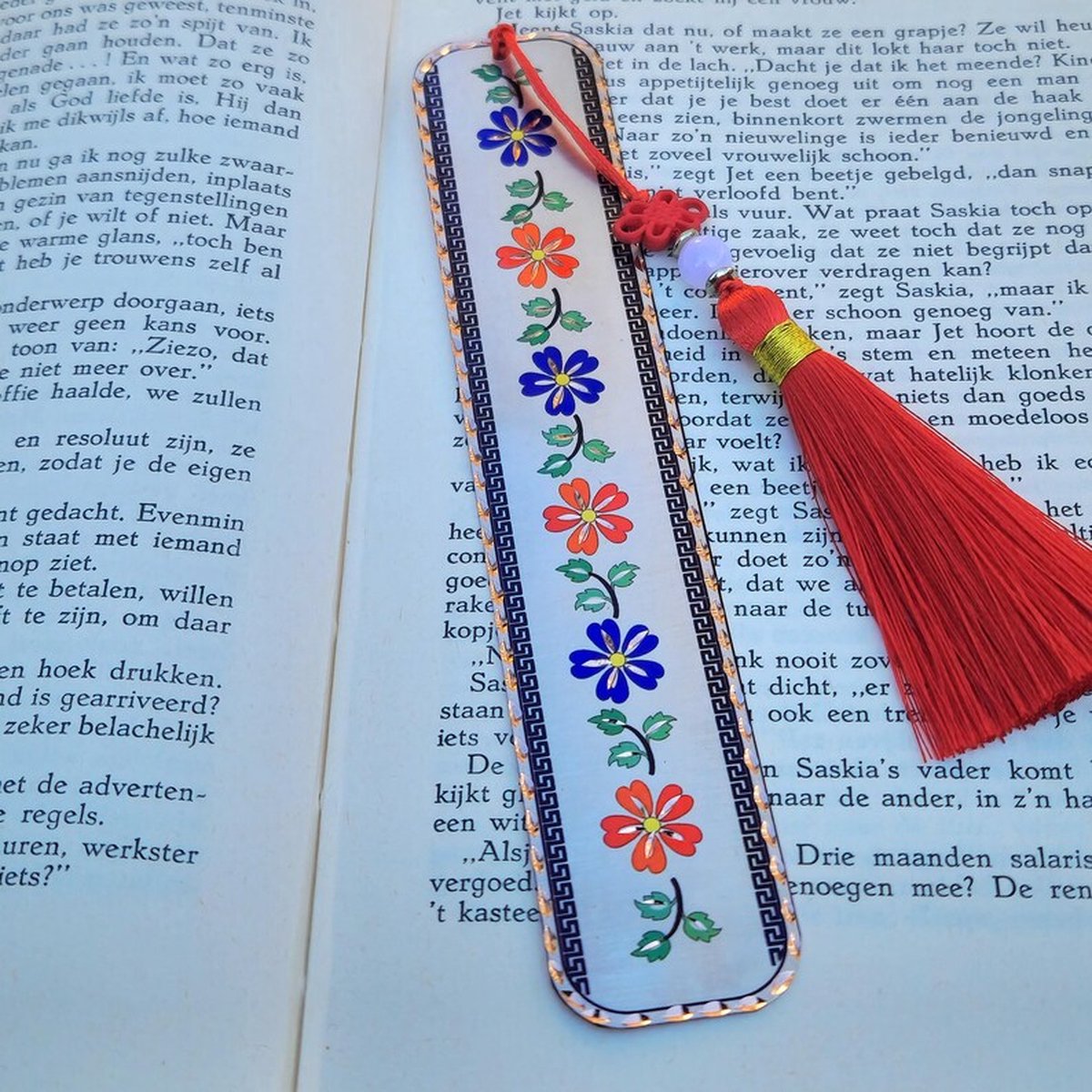 Handgemaakte Koperen Bladwijzer – Vintage Bloem & Kwast – VİWADO