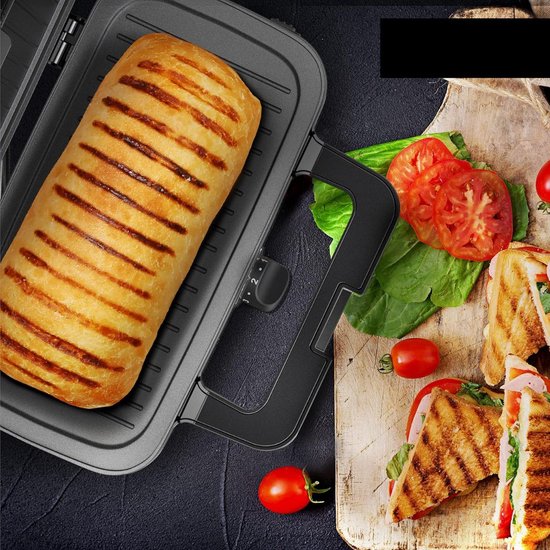 White-Label® Wafelijzer met Verwisselbare Platen - Contact Grill - Tosti Apparaat - Zwart en Zilver — afbeelding 2