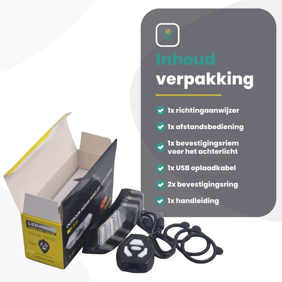 Clignotant de vélo Voltano - Clignotant - USB - Étanche - Éclairage de vélo