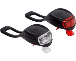 Nuvona Fietslamp Set - Voorlicht / Achterlicht - Fietslampjes Rood en Wit - Fietslicht Koplamp Nuvona Fietslamp Set - Voorlicht / Achterlicht - Fietslampjes Rood en Wit - Fietslicht Koplamp
