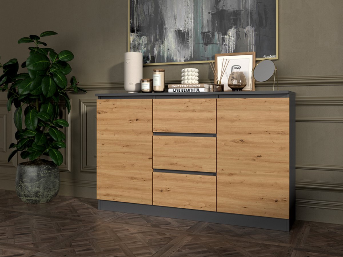 Ladekast / kledingkast 120cmx75cm eiken