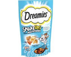 Catisfactions - Dreamies - Shake Ups Multivitaminen - 2kcal per stuk - 55gram - Zeevruchten - Katten snack - Traktatie - Katten snoepjes - Krokant vanbuiten - Zacht vanbinnen