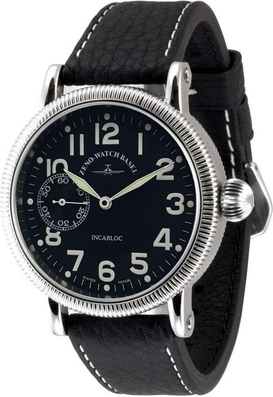 Zeno-Watch PRS-53-a1 Orologio Automatico Da Uomo: Cassa 37mm In Acciaio, Quadrante Nero, Cinturino NATO