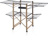 Meisterhome® Zwart - Groot Droogrek - Droogtoren - op wieltjes - inklapbaar – 30 meter droog lengte – Extra stevig en licht - Wasrek – Tot 25 kg wasgoed
