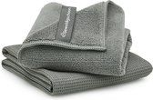 Ensemble de lingettes pour vitres - GREAT CLEAN - Gris Microfibre Streak Free Dry Ensemble de lingettes pour vitres - 1 chiffon de nettoyage + 1 chiffon de séchage | Meilleur tissu de fenêtre