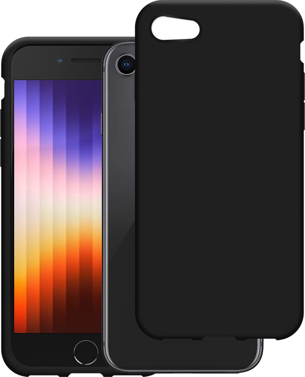 Cazy hoesje geschikt voor iPhone SE (2022/2020) / 8 / 7 Hoesje Siliconen - Flexibele Case - Zwart