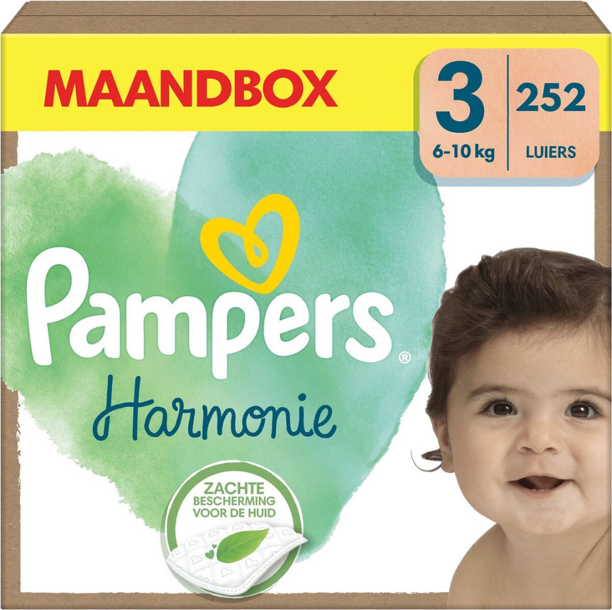 Goedkoopste Pampers Harmonie luiers maat 3 (6-10KG) - 252 luiers - Voordeelverpakking