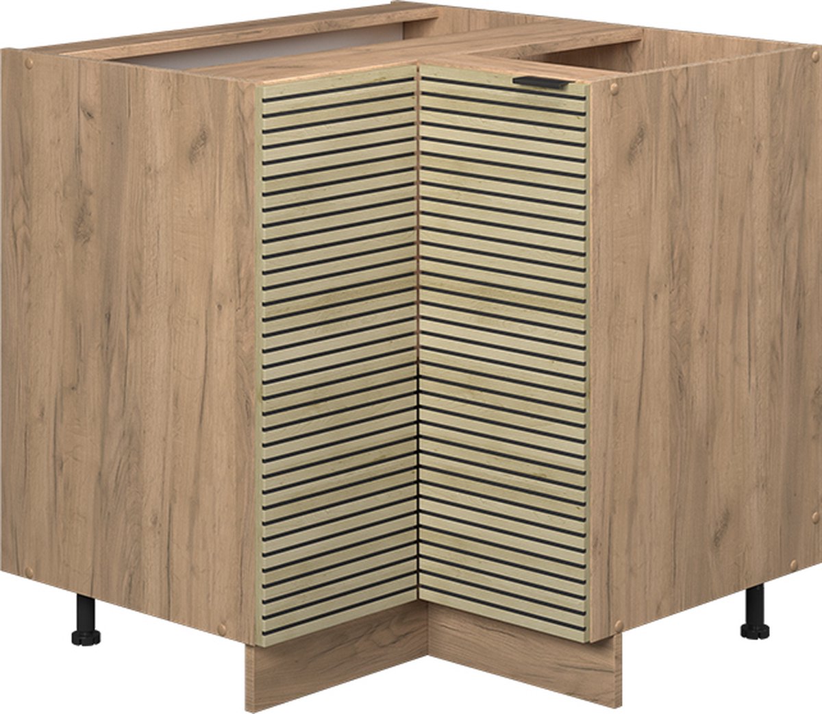 Vicco Fame-Line Hoekonderkasten – 80.5 cm zonder werkblad Eiken paneel Eiken paneel/Goudkleurig Eiken