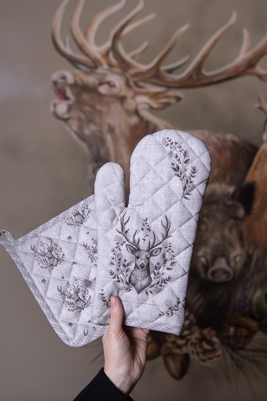 Clayre & Eef Manique 20x20 cm Beige Coton Cerf