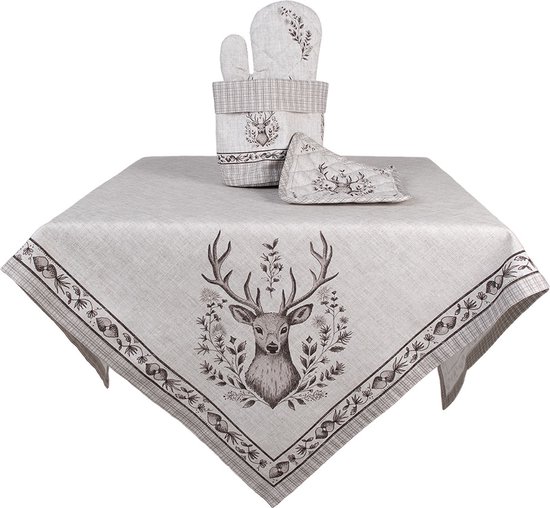 Clayre & Eef Manique 20x20 cm Beige Coton Cerf