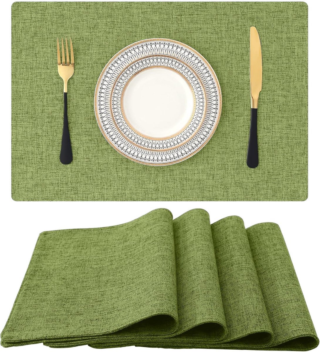 JGS ® Set van 4 Luxe Tafellopers in Wasbaar Textiel met Hittebestendige Eigenschappen voor een Stijlvolle Tafelervaring